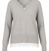Liverpool Los Angeles vneck long sleeve sweater w lace