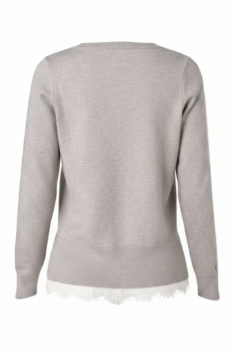 Liverpool Los Angeles vneck long sleeve sweater w lace