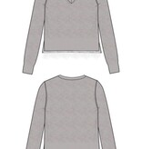 Liverpool Los Angeles vneck long sleeve sweater w lace