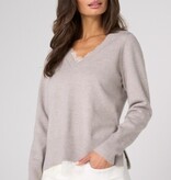 Liverpool Los Angeles vneck long sleeve sweater w lace