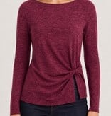 Liverpool Los Angeles long sleeve boat neck knit top w/ twist detail