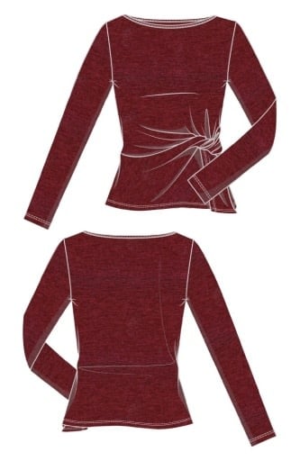 Liverpool Los Angeles long sleeve boat neck knit top w/ twist detail