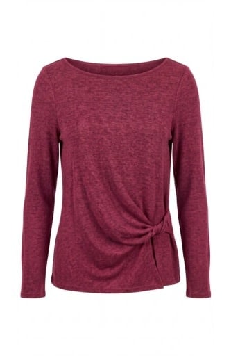 Liverpool Los Angeles long sleeve boat neck knit top w/ twist detail