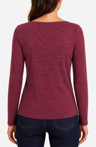 Liverpool Los Angeles long sleeve boat neck knit top w/ twist detail