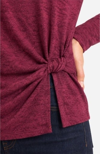 Liverpool Los Angeles long sleeve boat neck knit top w/ twist detail