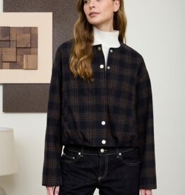 Navy & Brown Plaid Jacket