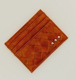 Brown Mariah Woven Small Card Holder Wallet