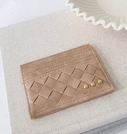 Taupe Mariah Woven Small Card Holder Wallet