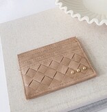 Taupe Mariah Woven Small Card Holder Wallet