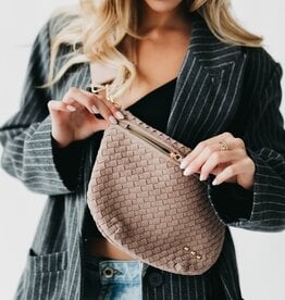 Suede Taupe Westlyn Woven Bum Bag