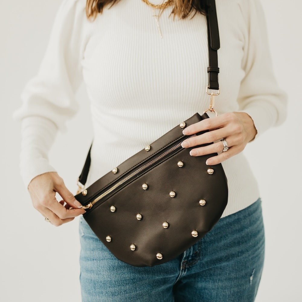Chocolate Chic Gold Studded Westlyn Bum Bag