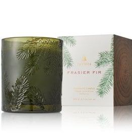 Thymes Molded Green Glass Frasier Fir Poured Candle Boxed *best seller