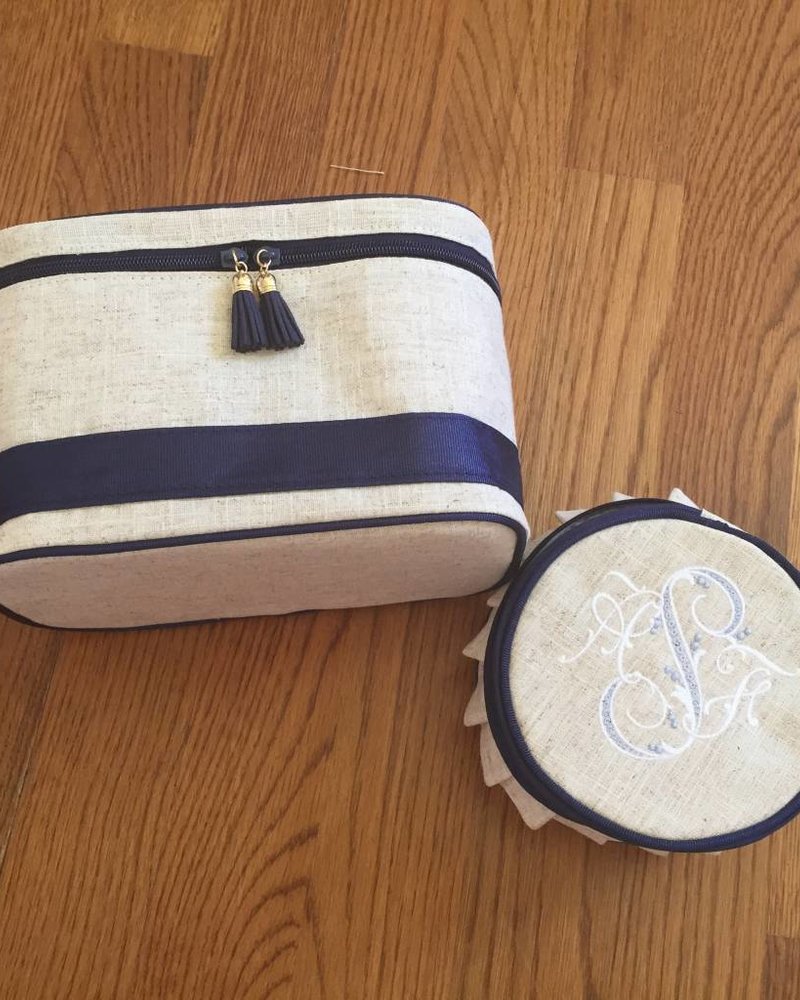 Main Street Collections Linen Jewelry Case - Round