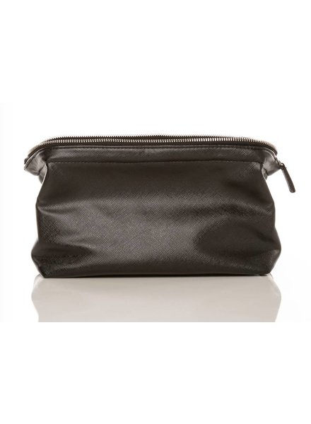 Brouk Leather Toiletry Bag in Olive with Leather Trim