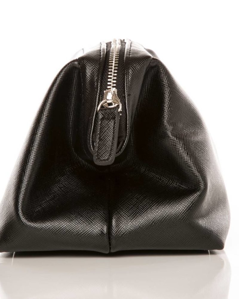 Brouk Leather Toiletry Bag in Olive with Leather Trim