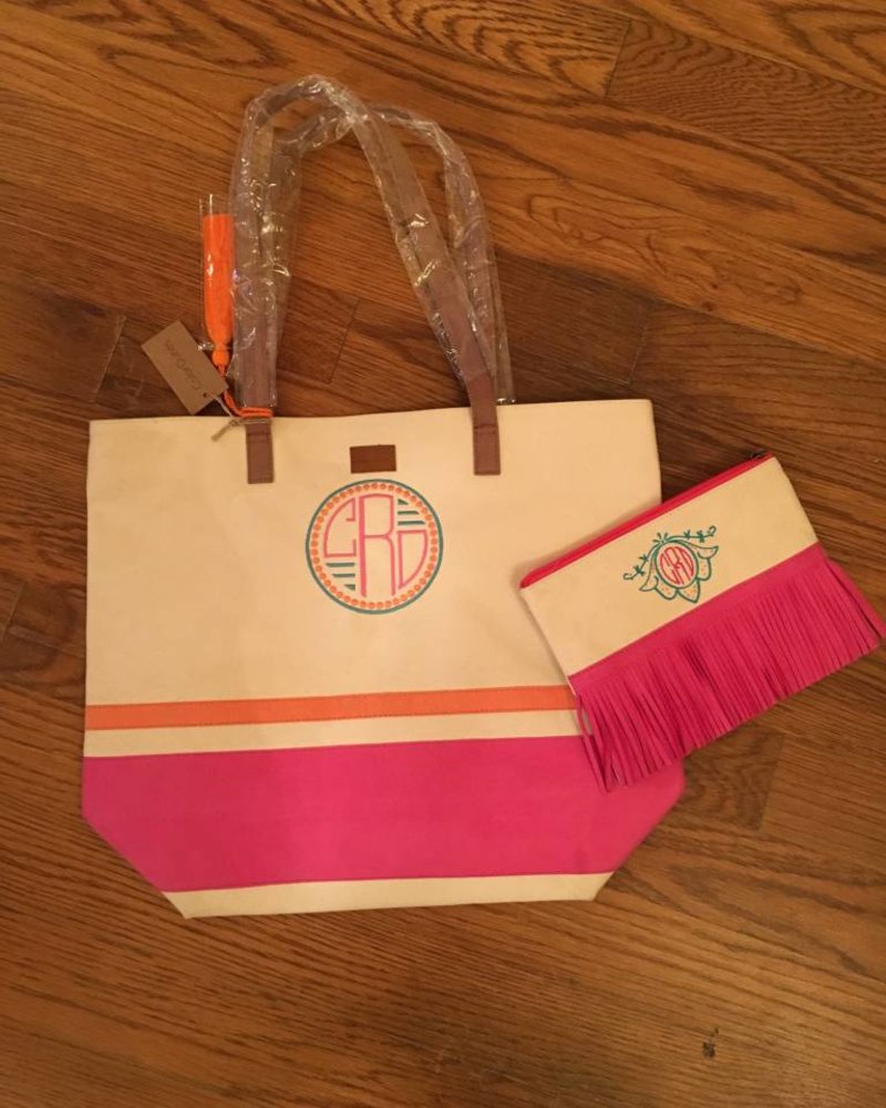 Color Dunes Fringe trimmed Clutch