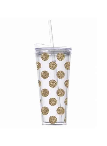 SlanT Collections 22oz. Gold Glitter Dot Tumbler