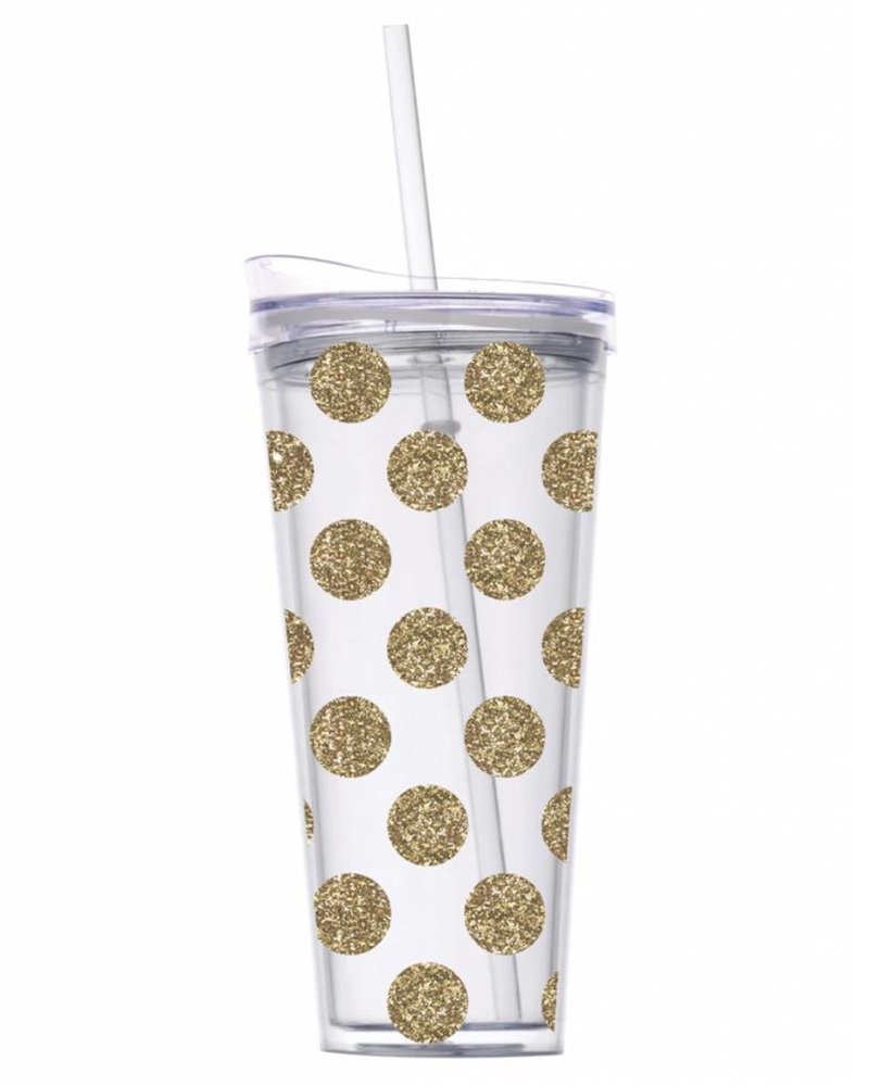 SlanT Collections 22oz. Gold Glitter Dot Tumbler
