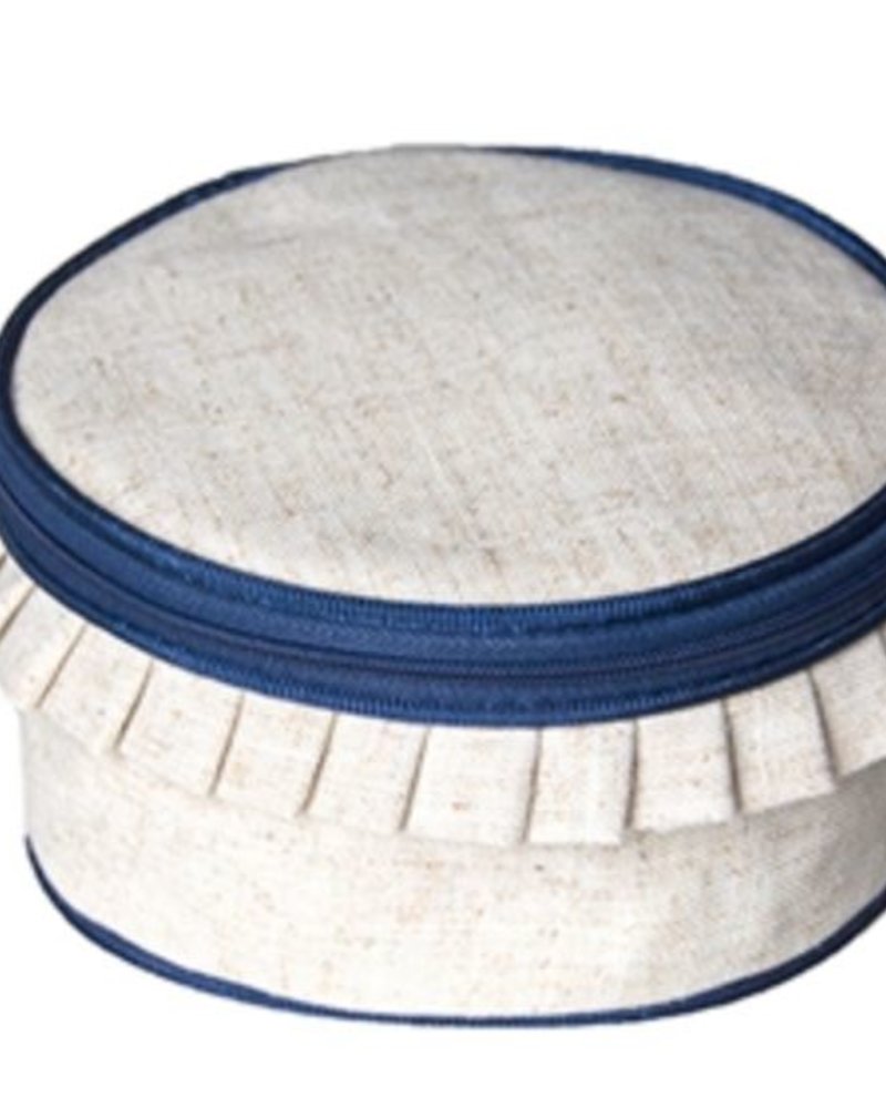 Main Street Collections Linen Jewelry Case - Round