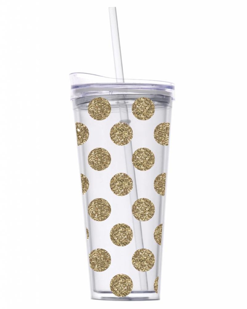 SlanT Collections 22oz. Gold Glitter Dot Tumbler
