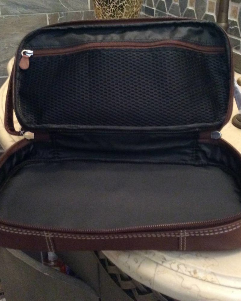 ILI Leather Deluxe Leather Men's Toiletry Kit