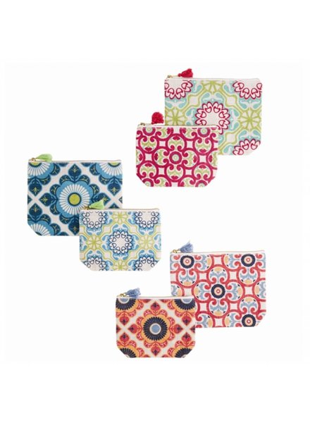 Santa Maria Del Mar Set of 2 Tile Pattern Pouches