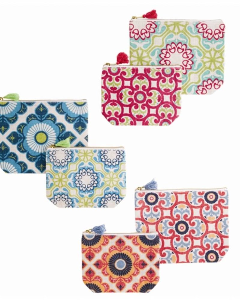 Santa Maria Del Mar Set of 2 Tile Pattern Pouches