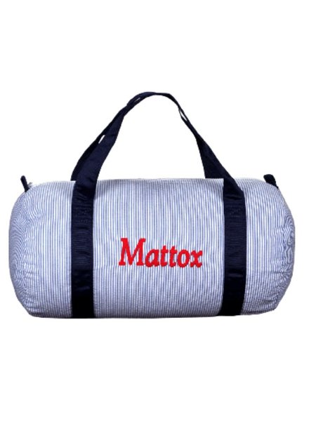 Blue Seersucker Duffle