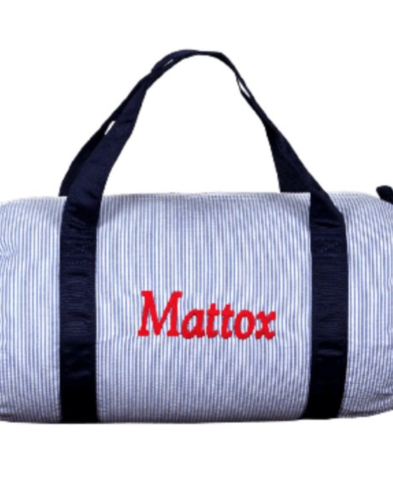 Blue Seersucker Duffle