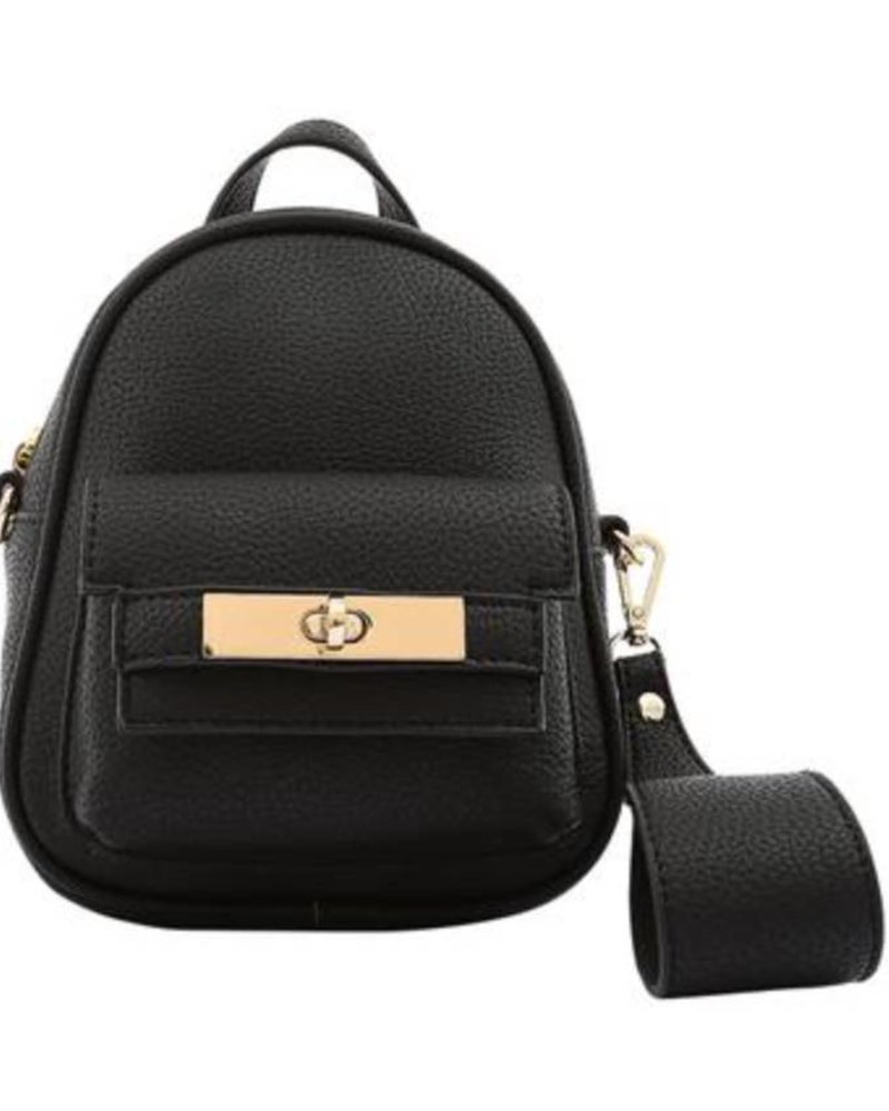Mikey Black Mini Backpack