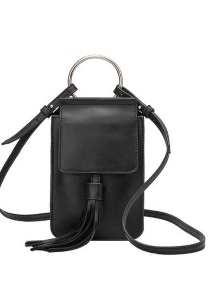 Dory Cross Over Bag with Tassel - Black