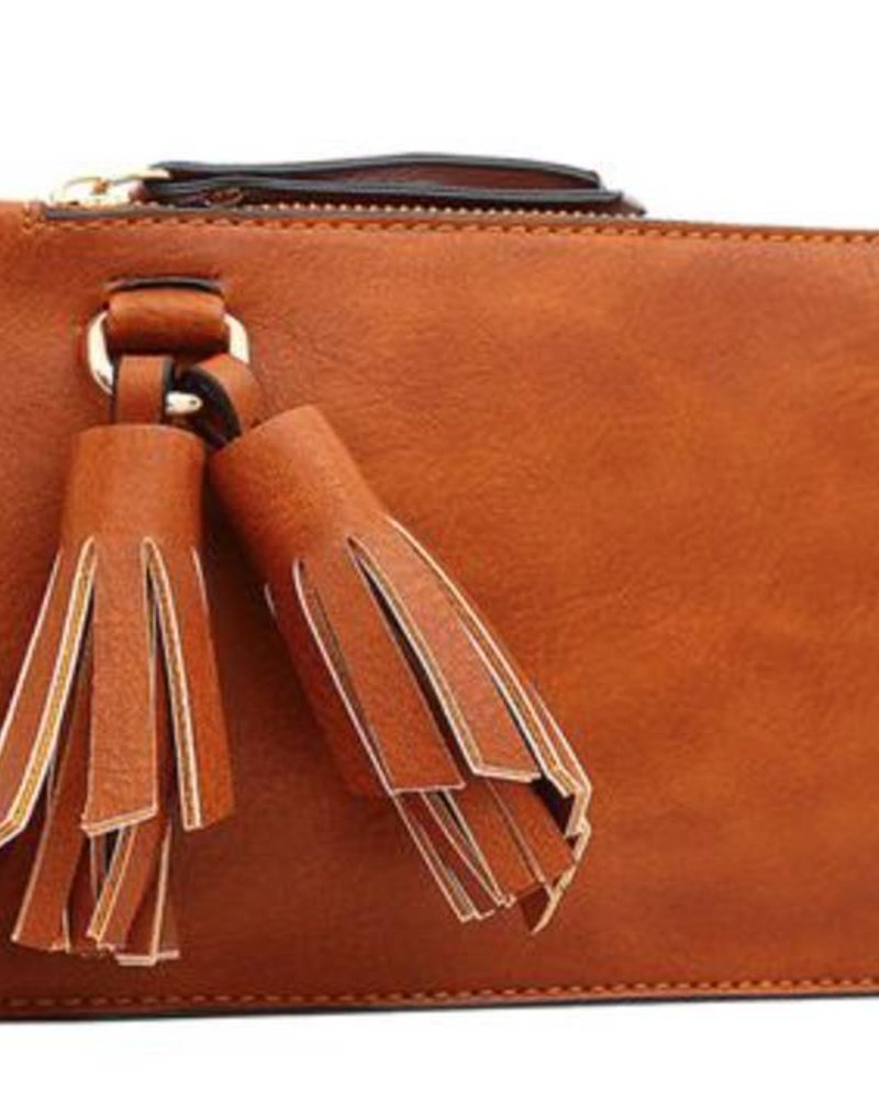 Farah Black Wristlet with Tassel