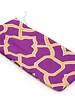 purple and yellow pattern make up bag
