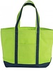 Canvas Boat Tote Lime Green/Navy