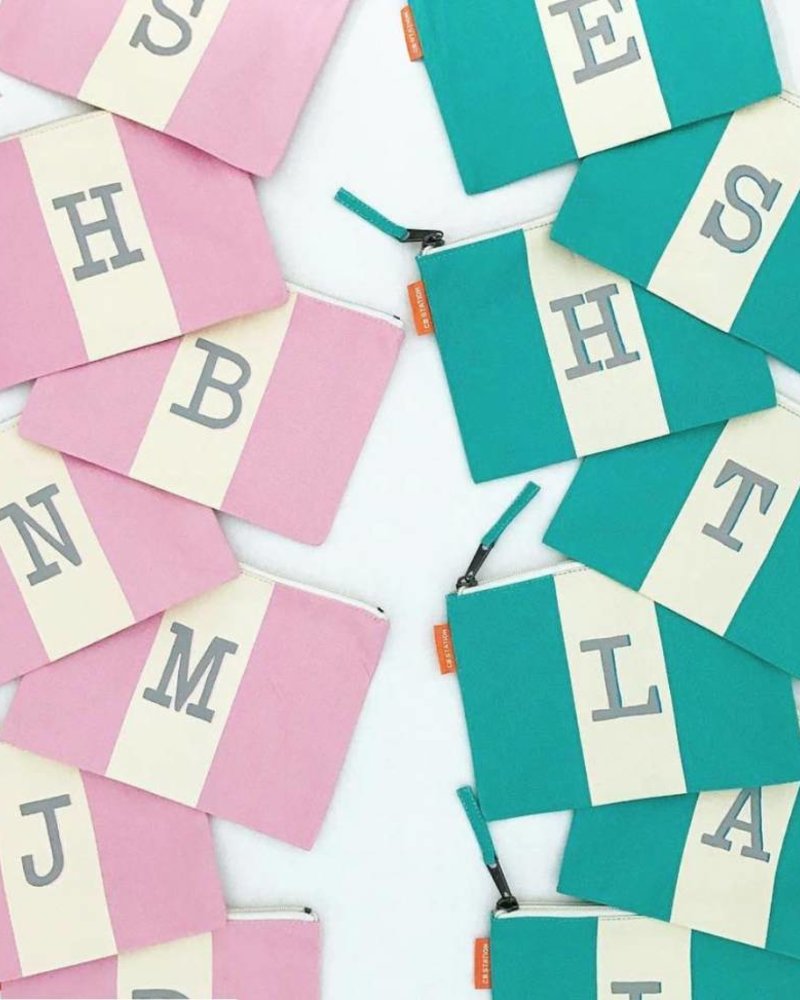 Vertical Colorblock Zip Pouch