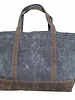 Large Waxed Canvas Boat Tote Olive with Khaki Trim