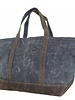 Large Waxed Canvas Boat Tote Olive with Khaki Trim