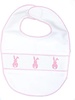 Pink Bunny Smocked Burp Cloth