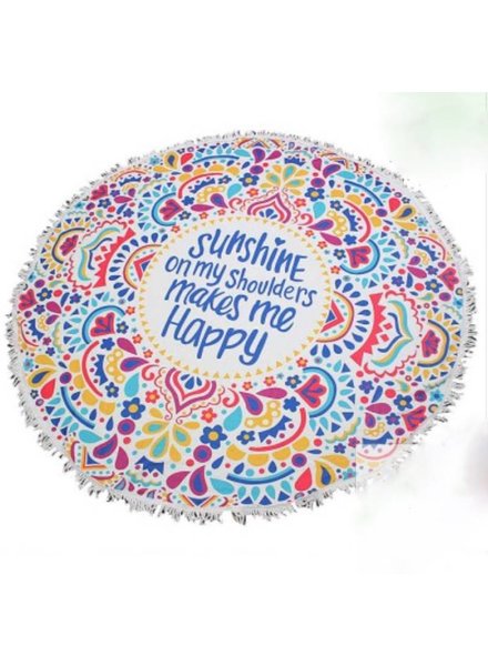 MimiWholesale Round Beach Towel - Sunshine