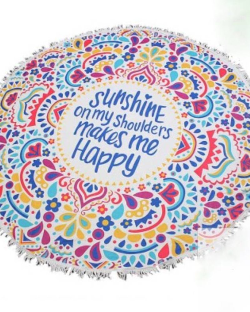 MimiWholesale Round Beach Towel - Sunshine