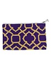 purple and yellow pattern make up bag