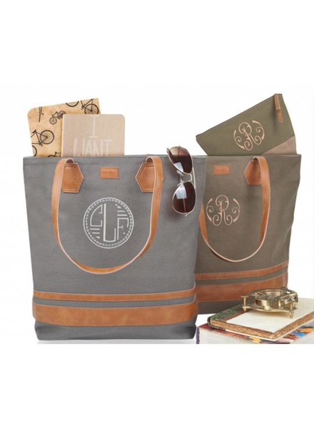 Color Dunes Urban Tote Grey with Leather trim