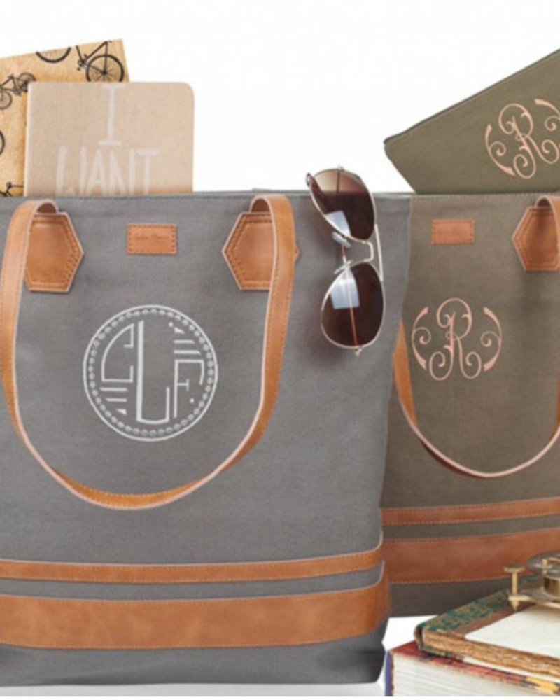 Color Dunes Urban Tote Grey with Leather trim