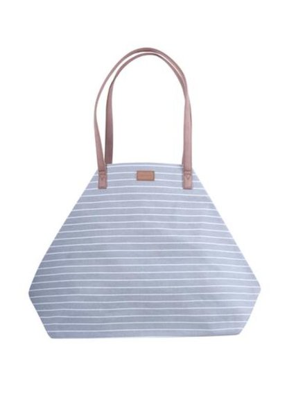 Color Dunes Grey and White Striped Lucky Tote