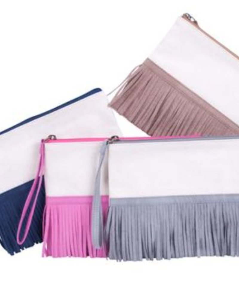 Color Dunes Fringe trimmed Clutch
