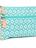 Color Dunes Teal  Aztec Canvas Make-up Bag