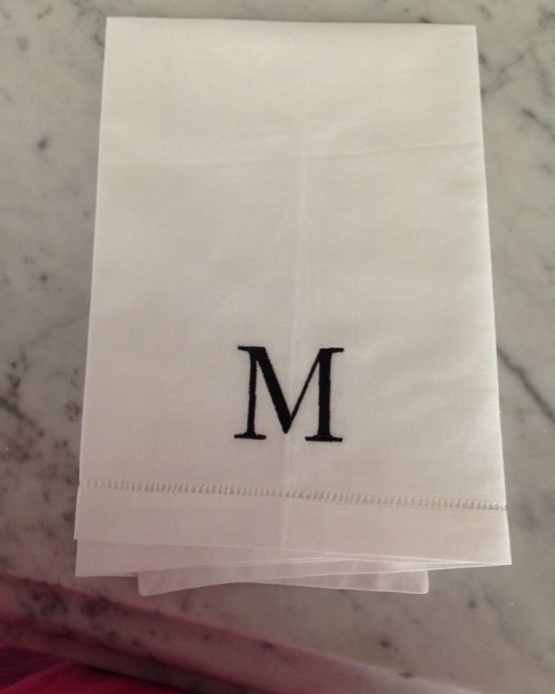 Saro Home GOods Hemstitched Guest Towel White