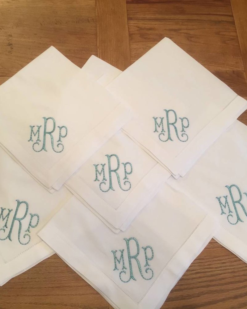 Saro Home GOods Hemstitch Napkin - monogrammed