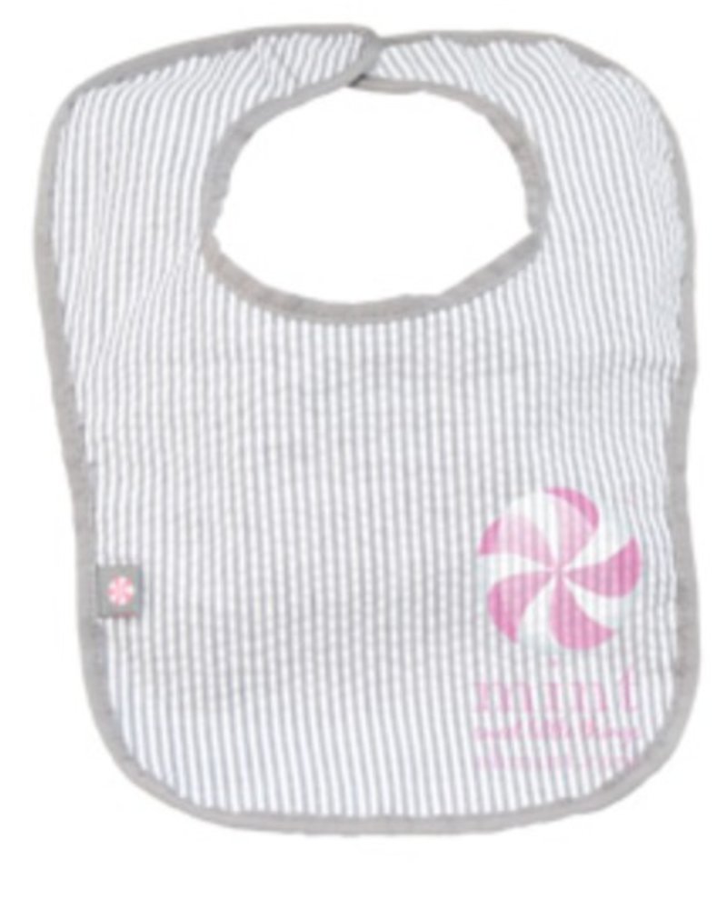 Oh Mint Seersucker Velour Bib