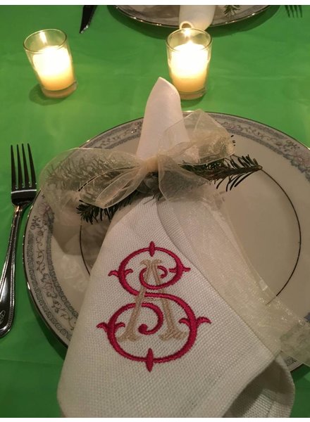 Beth Lacefield White Linen Napkin